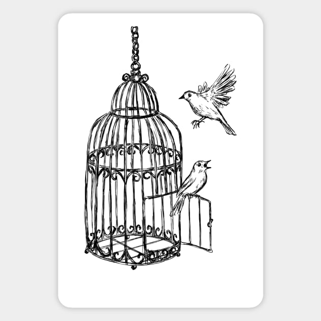 Bird cage image Magnet by rachelsfinelines